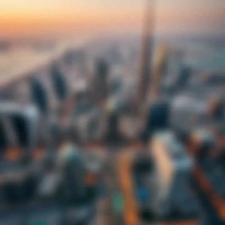 Aerial view of Dubai's skyline featuring major real estate developments