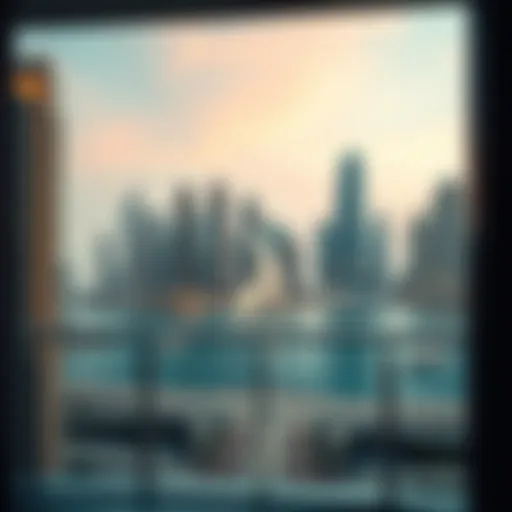 Stunning skyline view of JBR area featuring luxurious buildings