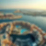 A stunning aerial view of Jumeirah Bay X3 showcasing its architectural design and surroundings