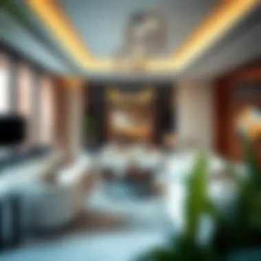 Luxurious Interior of Jumeirah Bay X3 Luxurious interior space within Jumeirah Bay X3, highlighting modern design elements
