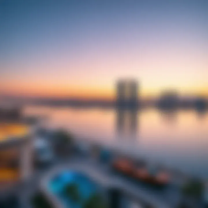 Sunset View from Jumeirah Bay X3 A captivating sunset view from Jumeirah Bay X3, emphasizing its prime location