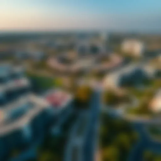 Aerial view of Jumeirah Park showcasing its spacious layout and greenery