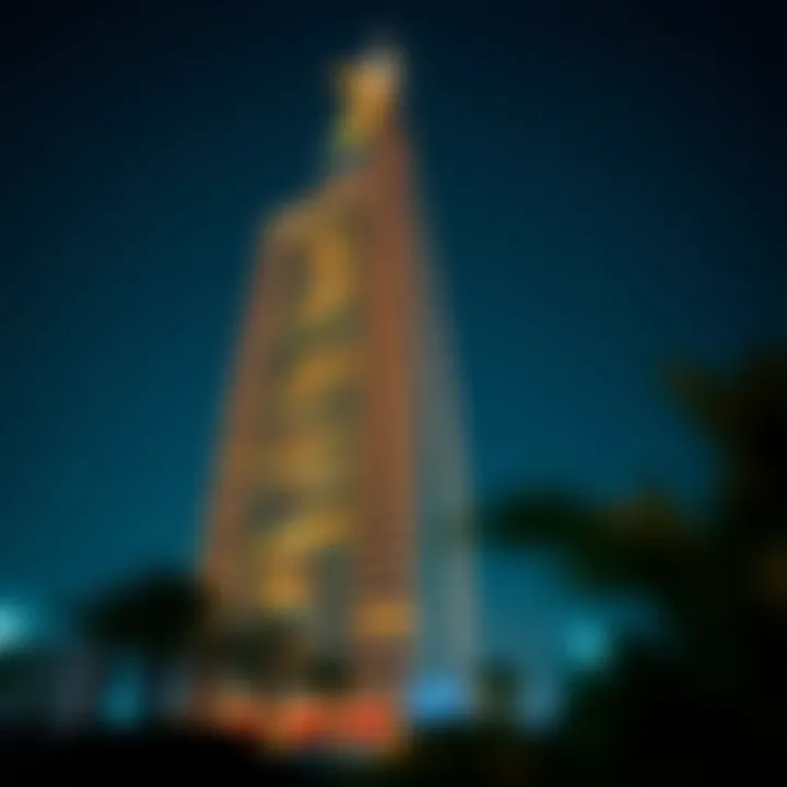 The Jumeirah Star Building at night