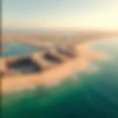 Breathtaking Aerial Perspective of Lamer Beach Aerial view of Lamer Beach showcasing its stunning shoreline and architectural design.