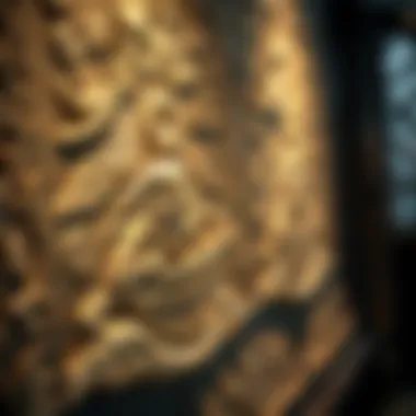 An ancient mariner's tale depicted through intricate carvings