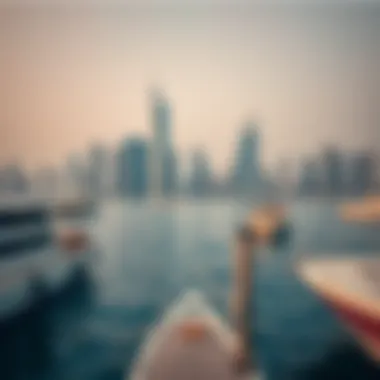 A modern skyline juxtaposed with the traditional marine lifestyle