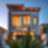 Exterior view of the Maha Townhouse showcasing modern architectural design