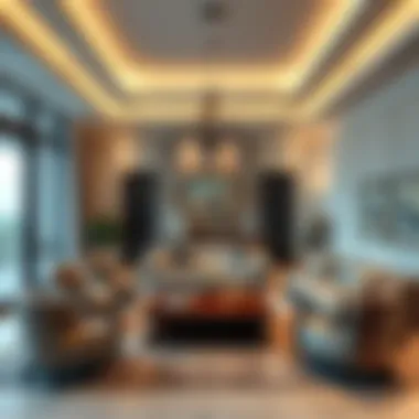 Luxurious living room interior of the Maha Townhouse with elegant furnishings