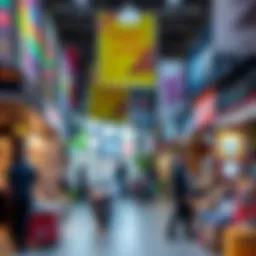 A thriving market scene in the UAE showcasing various businesses for sale