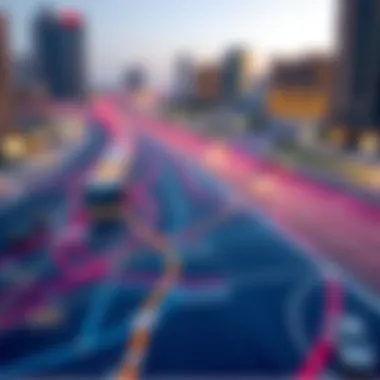 Metro Lines Map Around Jumeirah Village Circle Map showcasing metro lines around Jumeirah Village Circle