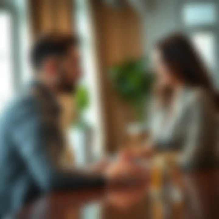 Client-Agent Consultation A professional meeting between real estate agents and clients