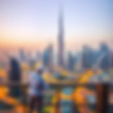 Stunning View of Dubai's Modern Skyline Dubai skyline showcasing the city's modern architecture