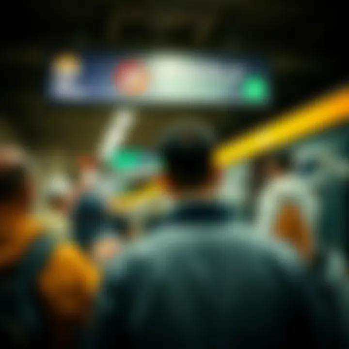 Busy commuters at a Metro Dubai station