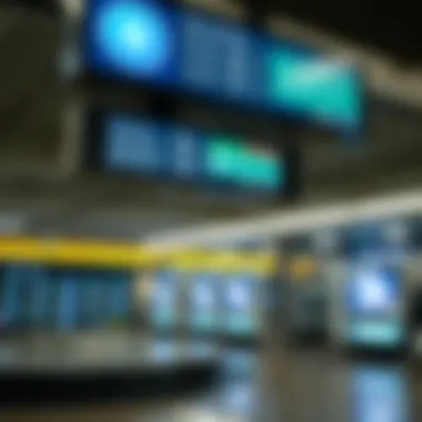 Metro Dubai station with digital schedule display