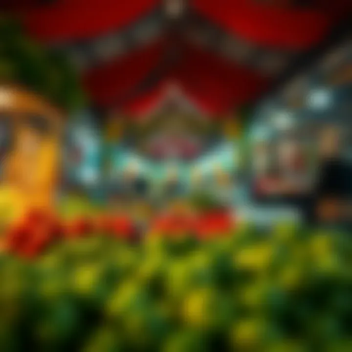 The vibrant stalls of Old Ain Market filled with local produce