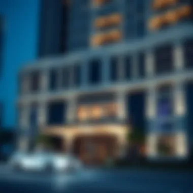 Stunning facade of Omniyat Dorchester showcasing architectural elegance