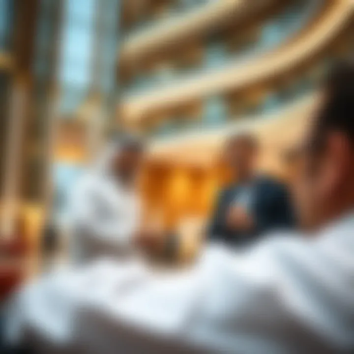 Investors examining real estate opportunities at Oudah Tower