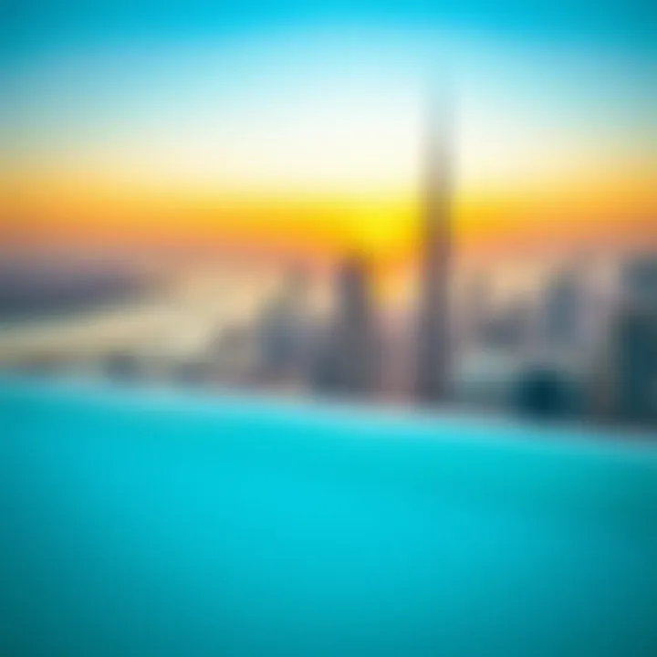 Infinity pool with a panoramic city view