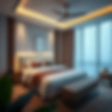 Contemporary Bedroom Design in Raf Hotel Apartments Spacious bedroom showcasing contemporary design in Raf Hotel Apartments