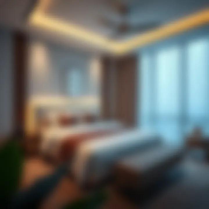 Contemporary Bedroom Design in Raf Hotel Apartments Spacious bedroom showcasing contemporary design in Raf Hotel Apartments