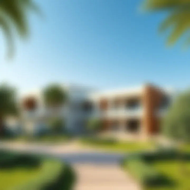 Lush landscaping surrounding Rahaba Residence enhancing its beauty