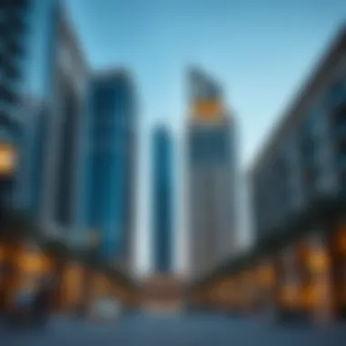 Modern high-rise buildings reflecting Ramadan spirit