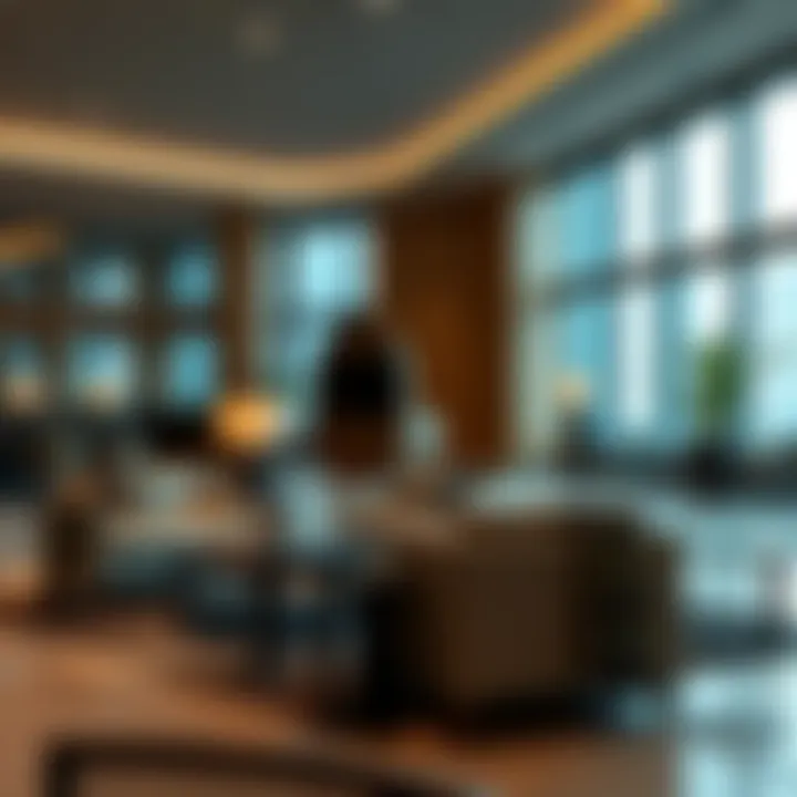 Relaxation area with modern amenities in a lounge