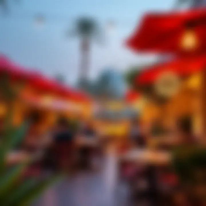 Vibrant outdoor dining scene in Dubai