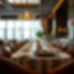 Elegant dining setup in a DIFC restaurant showcasing gourmet dishes