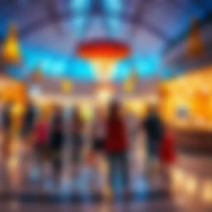 Visitors enjoying amenities and attractions within the centre