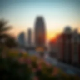 Stunning view of Sheikh Maryam Building at sunset