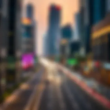 Street view of Sheikh Zayed Road highlighting urban landscape