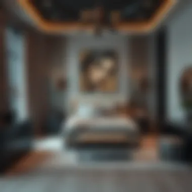 Sophisticated Bedroom Interior Design in Dubai Sophisticated bedroom interior featuring unique art and decor