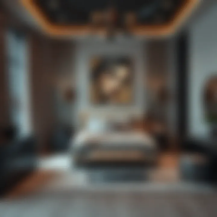 Sophisticated Bedroom Interior Design in Dubai Sophisticated bedroom interior featuring unique art and decor