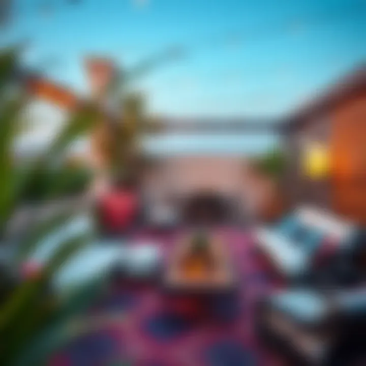 Chic Outdoor Terrace Design in Dubai Stunning outdoor terrace with chic furniture and vibrant decor