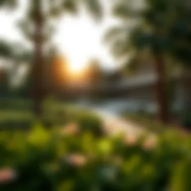 Lush landscaped gardens surrounding Sobha Sea Heaven