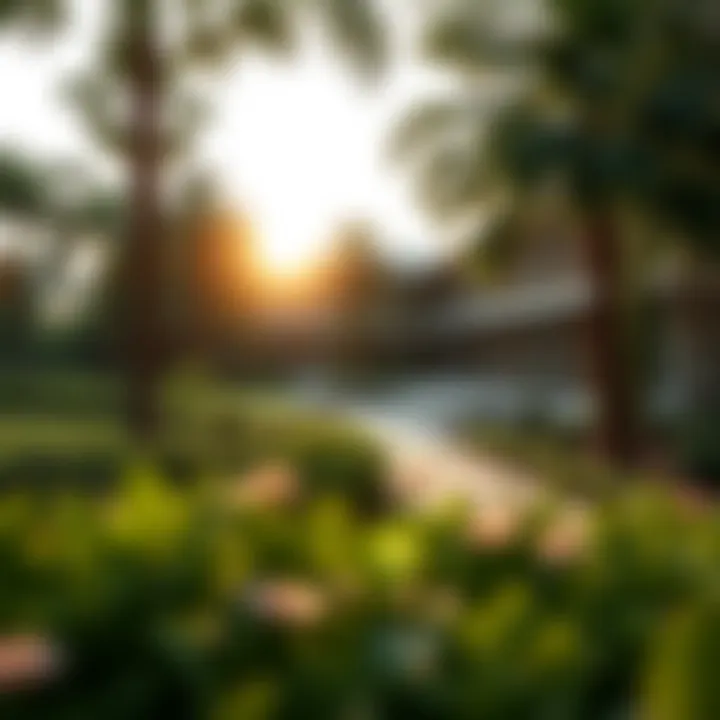 Lush landscaped gardens surrounding Sobha Sea Heaven