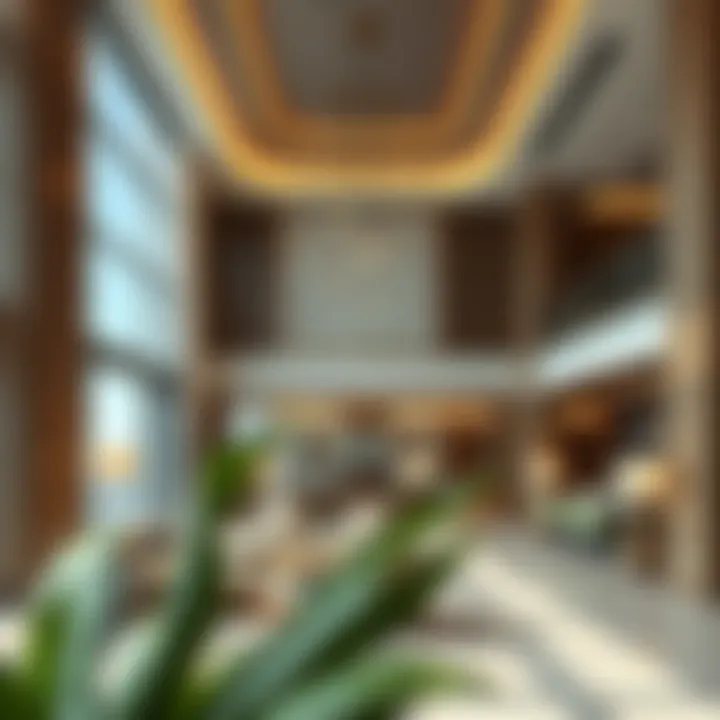 An interior shot highlighting the modern amenities and architectural details of the Al Sarraf Building