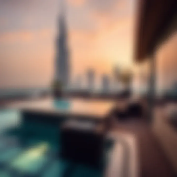 Exclusive rooftop pool of a luxurious penthouse