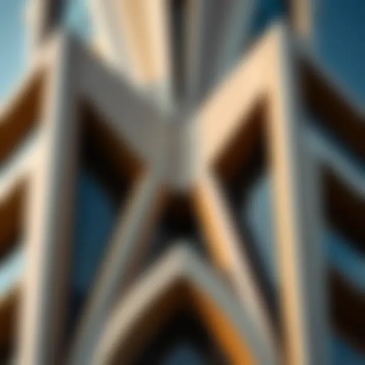 Close-up of innovative façade details of DaVinci Tower