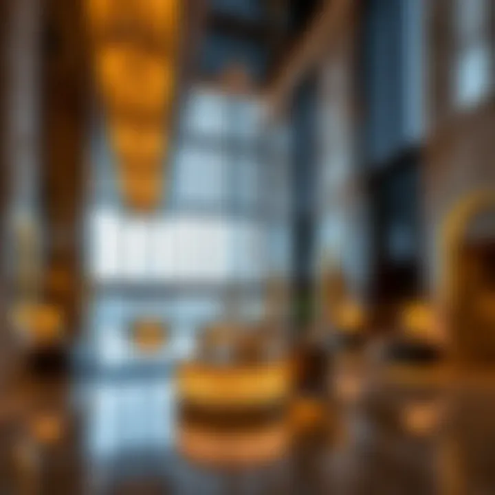 Interior lobby of DaVinci Tower highlighting modern design elements