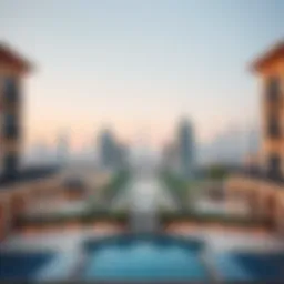 A stunning view of European-inspired architecture in Dubai's skyline