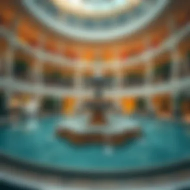 A panoramic view of the Fontane at Dubai Mall showcasing its architectural elegance.