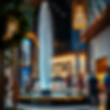 Shoppers enjoying a luxurious experience at the retail spaces near the Fontane.