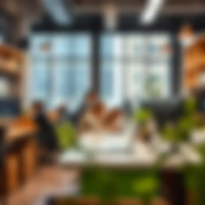 A vibrant workspace showcasing freelancers at work in Dubai