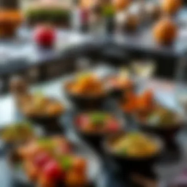 Diverse international cuisine dishes beautifully presented