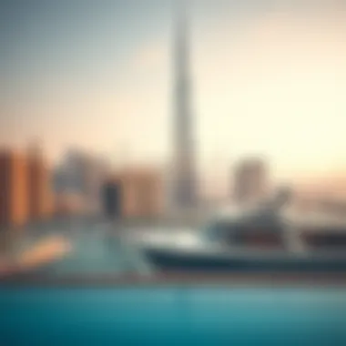 Stunning view of برج الدره against the Dubai skyline