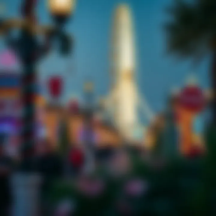 Seasonal decorations around Dubai Eye during festive period