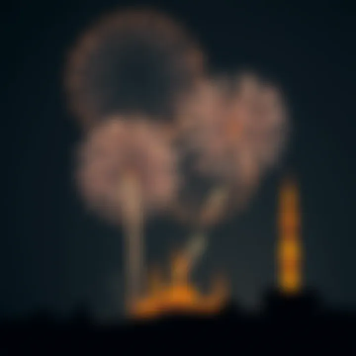 Fireworks lighting up the night sky during Eid celebrations
