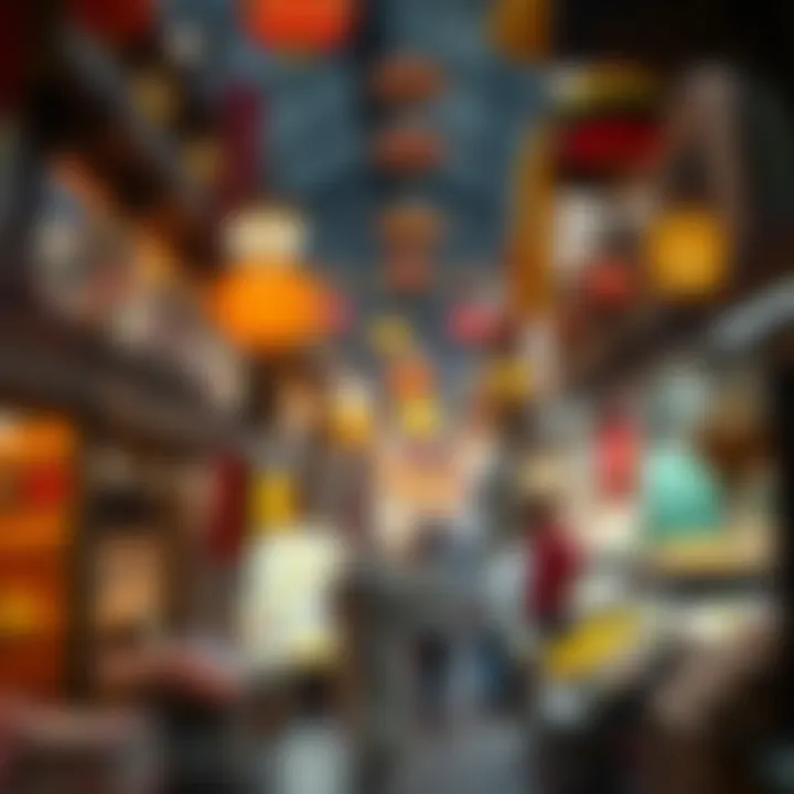 The Festive Spirit of Ramadan Markets Colorful decorations adorning a bustling marketplace